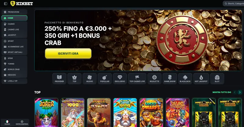 Kinbet – prelievi istantanei e 5.000+ giochi