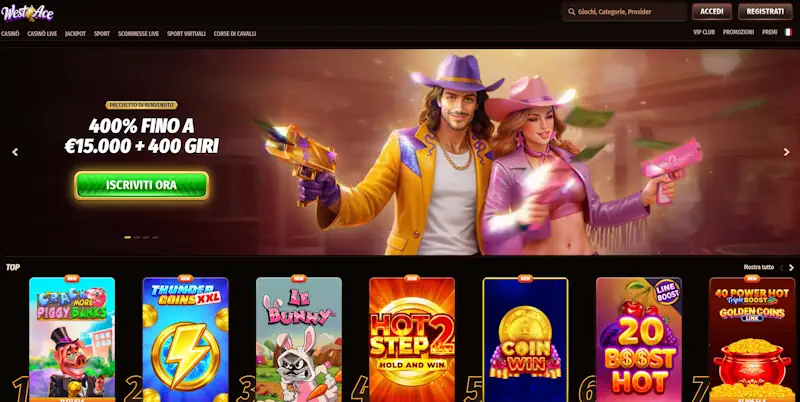 West Ace – oltre 3.000 slot e fornitori top-tier