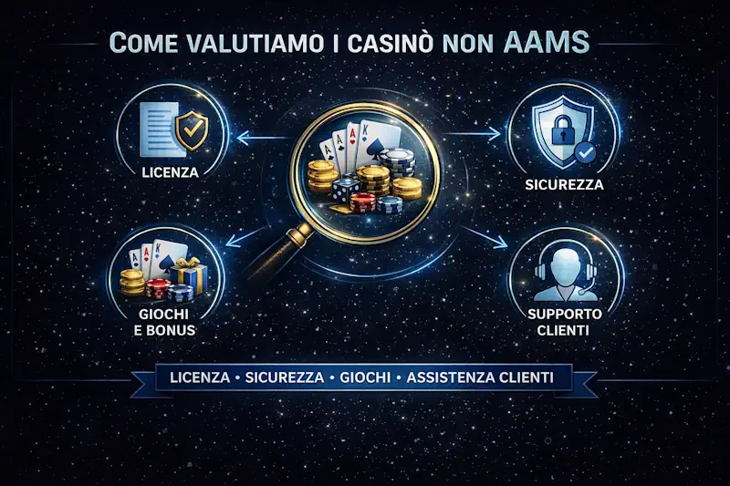 Come valutiamo i casino non AAMS: metodologia in 6 criteri